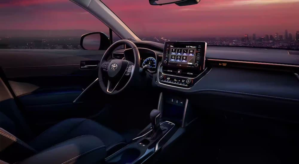 The interior of a 2025 Toyota Corolla Cross for sale.