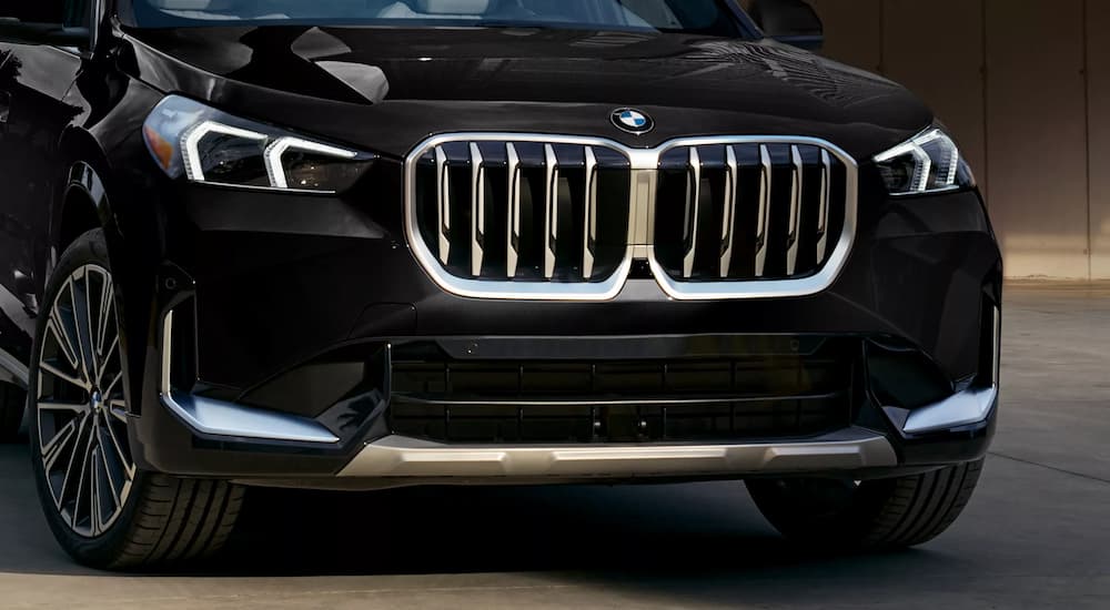 Front grille of a black 2026 BMW X1