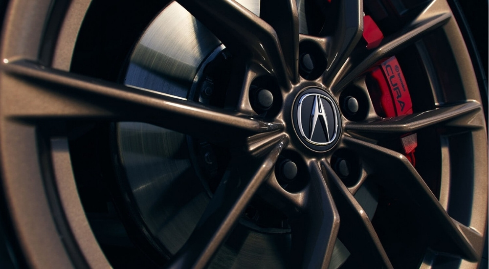 Close-up of a bronze wheel on a wheel on a 2026 Acura Integra