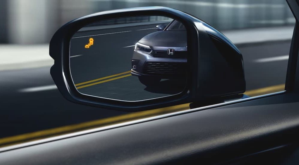 Close-up of a mirror on a 2025 Honda HR-V.